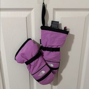 The North Face Lavender Mittens with Black Trim